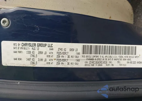 2013 Chrysler Town & Country Touring from USA, damaged, VIN 2C4RC1BG0DR510536